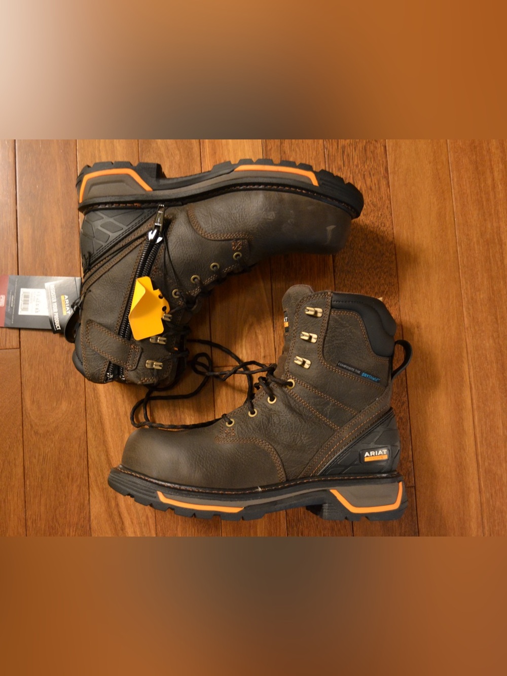 Ariat Big Rig 8 Composite Toe Men's Work Boots with Orange Trim Size 9.5 NWT